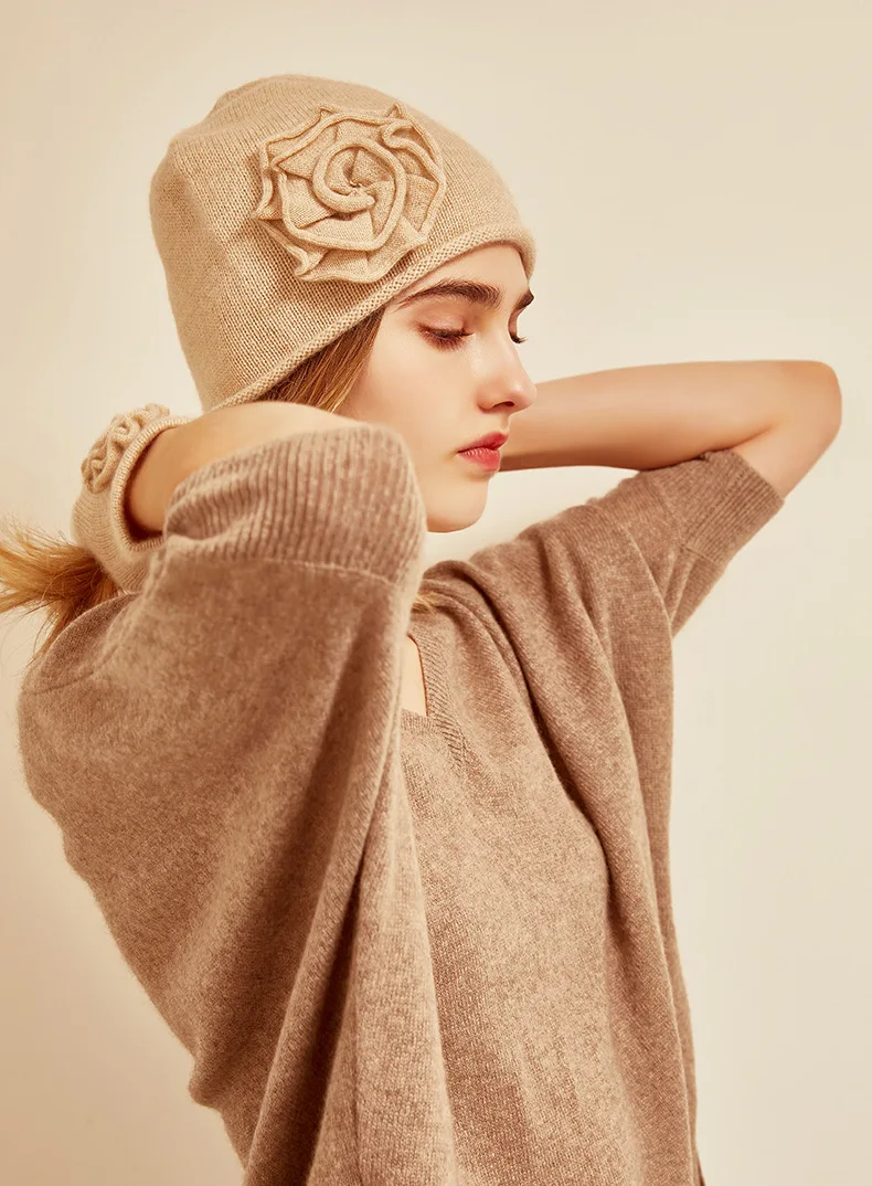 High Quality Girls 12gg Knitted 100 Cashmere Hat Glove Set With Flowers Embroidery Buy High Quality Girls 12gg Knitted 100 Cashmere Hat Glove Set With Flowers Embroidery Buy
