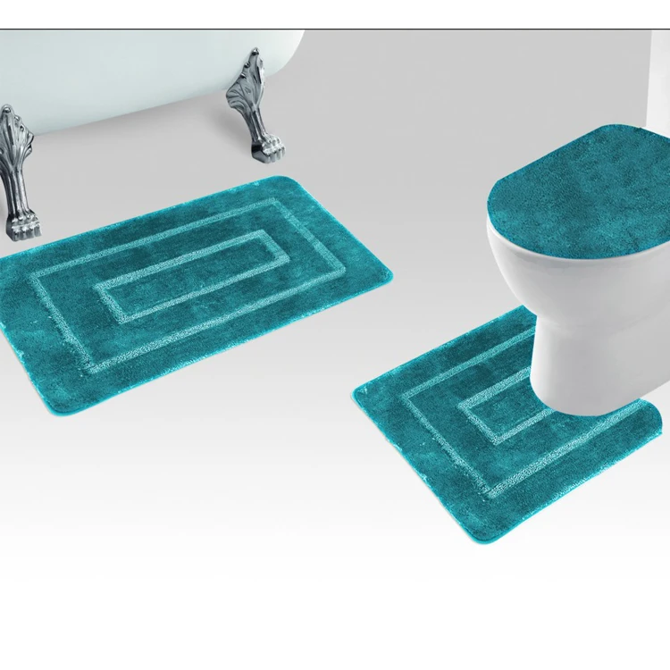 Cheap prices fluffy waterproof dirt cleaning 3pc toilet different bathroom mat set walmart for sale