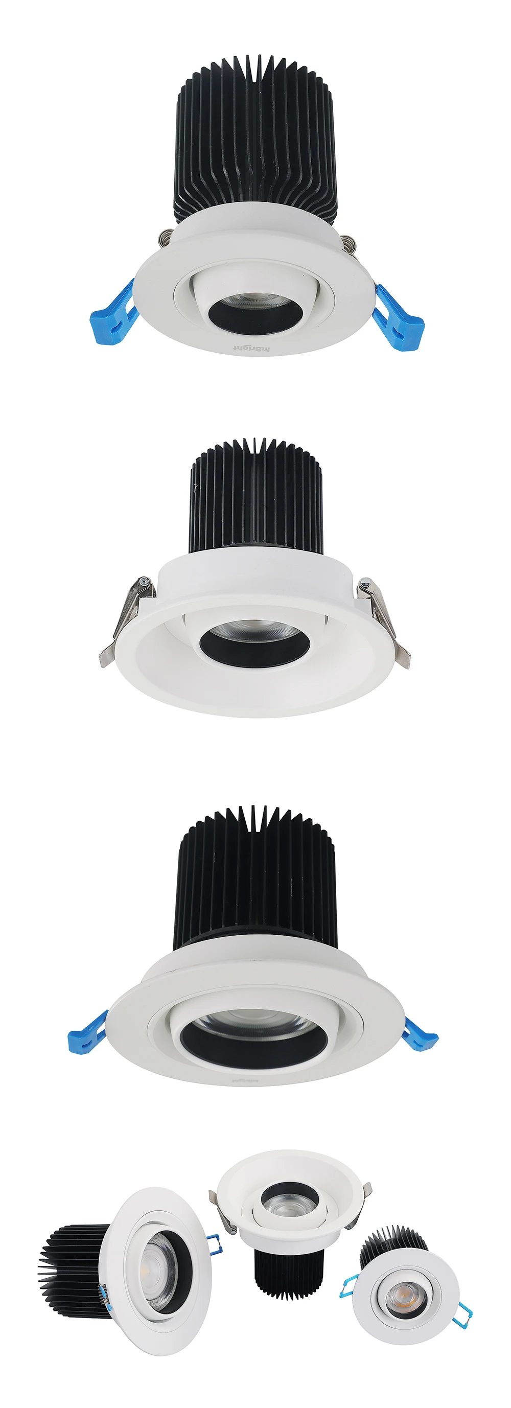 factory direct sale good quality round square die-casting aluminum 10W led ceiling recessed COB downlight