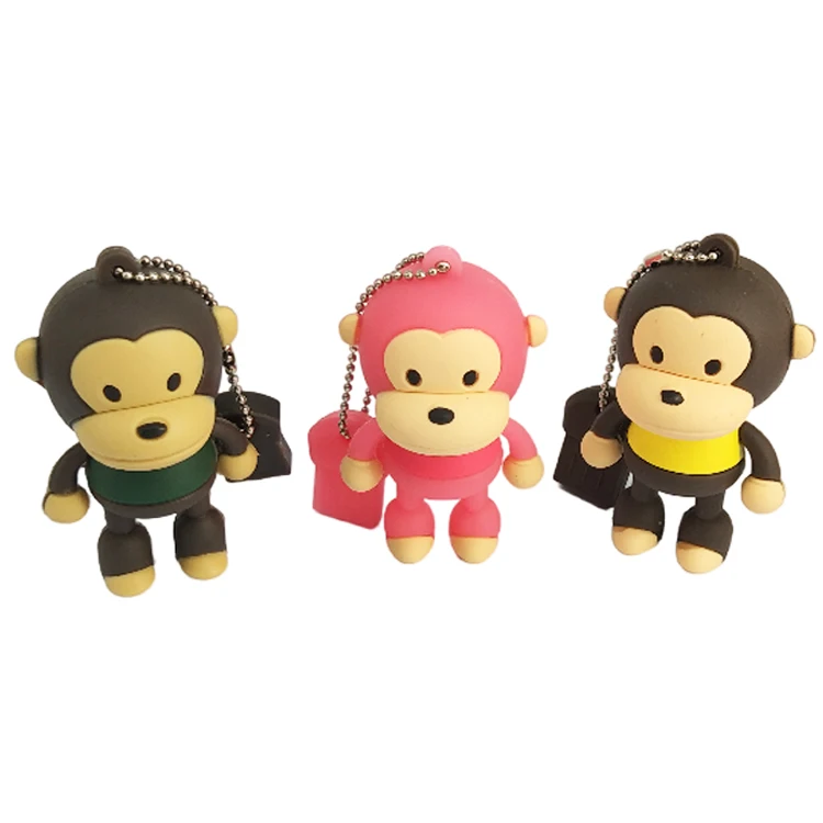 Wholesale Gift Cartoon Animal Memorias Pen Drive 2GB 4GB 8GB 16GB 32GB 64GB Monkey Memory Stick Usb Flash Drive Pendrive - ANKUX.COM