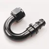 Push On fitting Oil Fuel Barb Forged Aluminum Polished CNC Machine Anodized Hose connector insert AN6 180 degpush lock Fitting