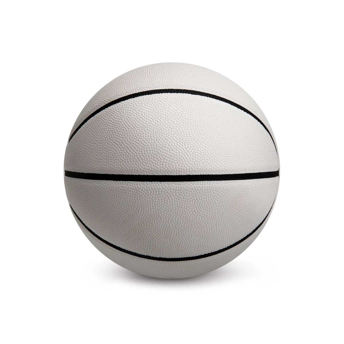 Custom White Leather Basketball With Black Channel In Cheap Price For