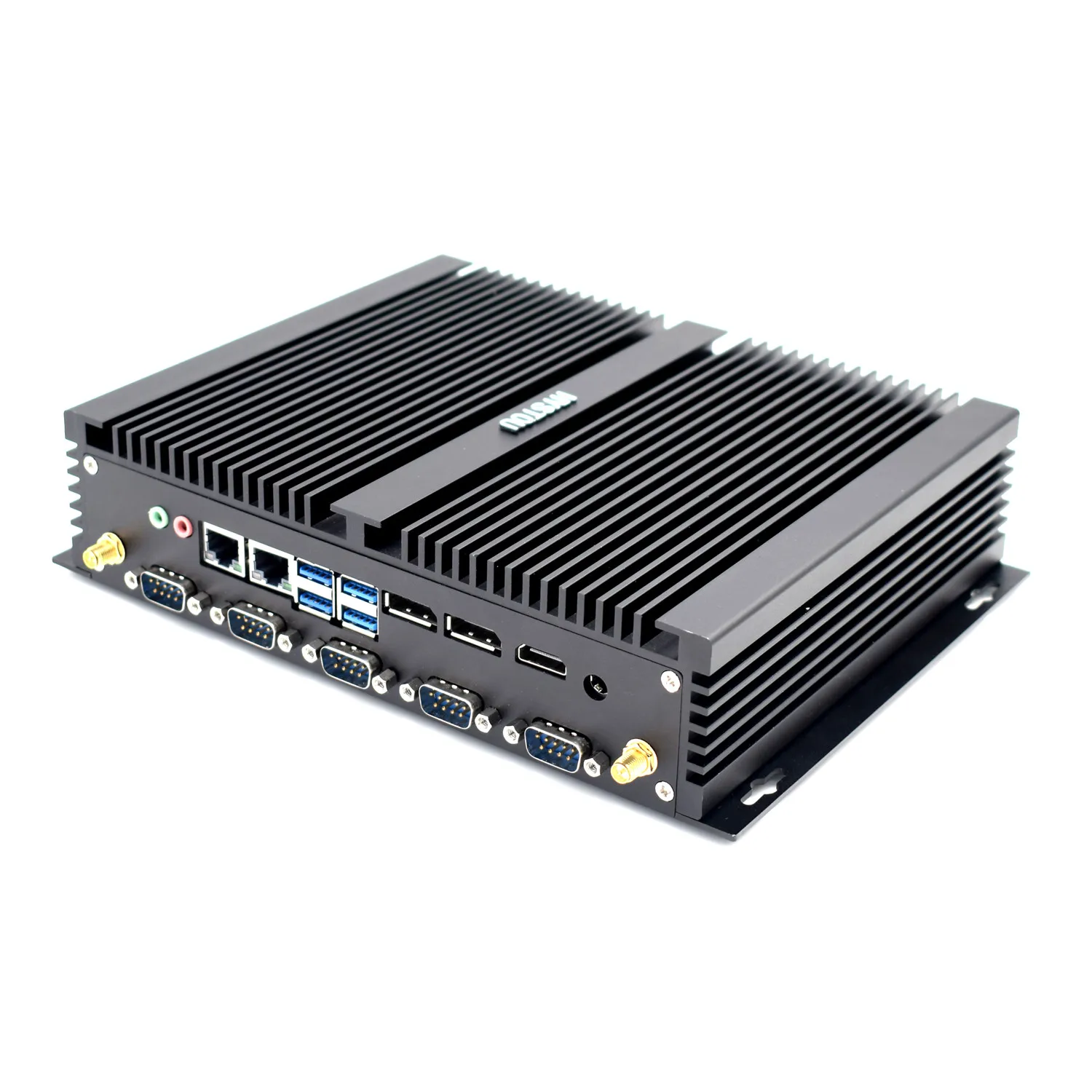 Core i5 8250u Industrial mini pc with 25 pin parallel printer port 3 output video 6 COM ports Fanless PC Small Form Computer