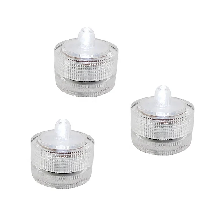 Small Diameter Sinking Submersible White Lantern LED Tea Light Candles Wholesale