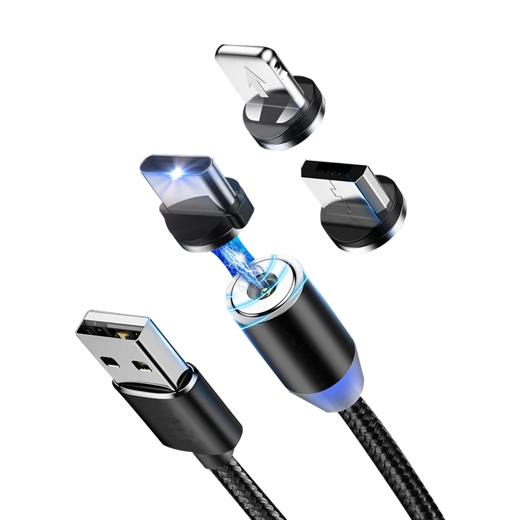 2020 Hot Sell Mobile Phone accessories Fast Micro 3 in 1 Type C Magnetic Charging Data USB Cable - ANKUX.COM