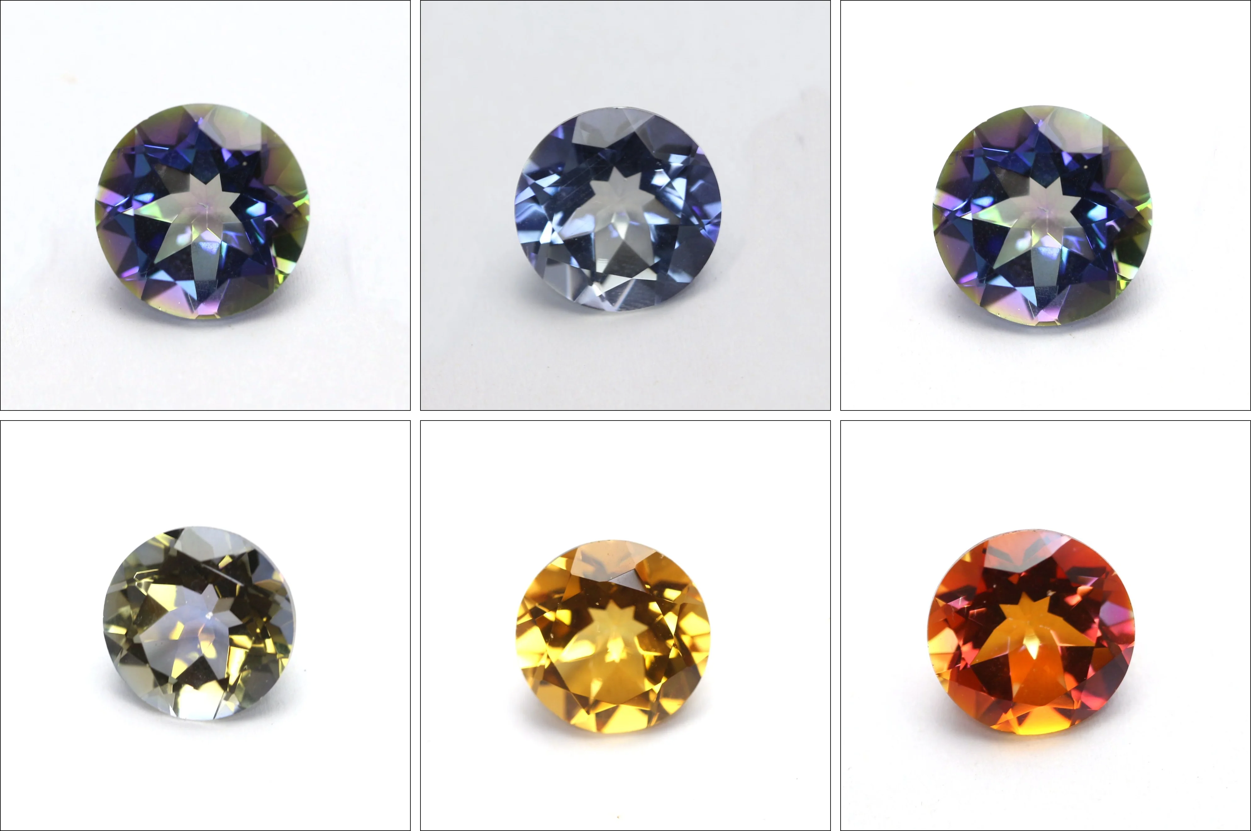 天然石英彩虹热液椭圆形切割神秘石英