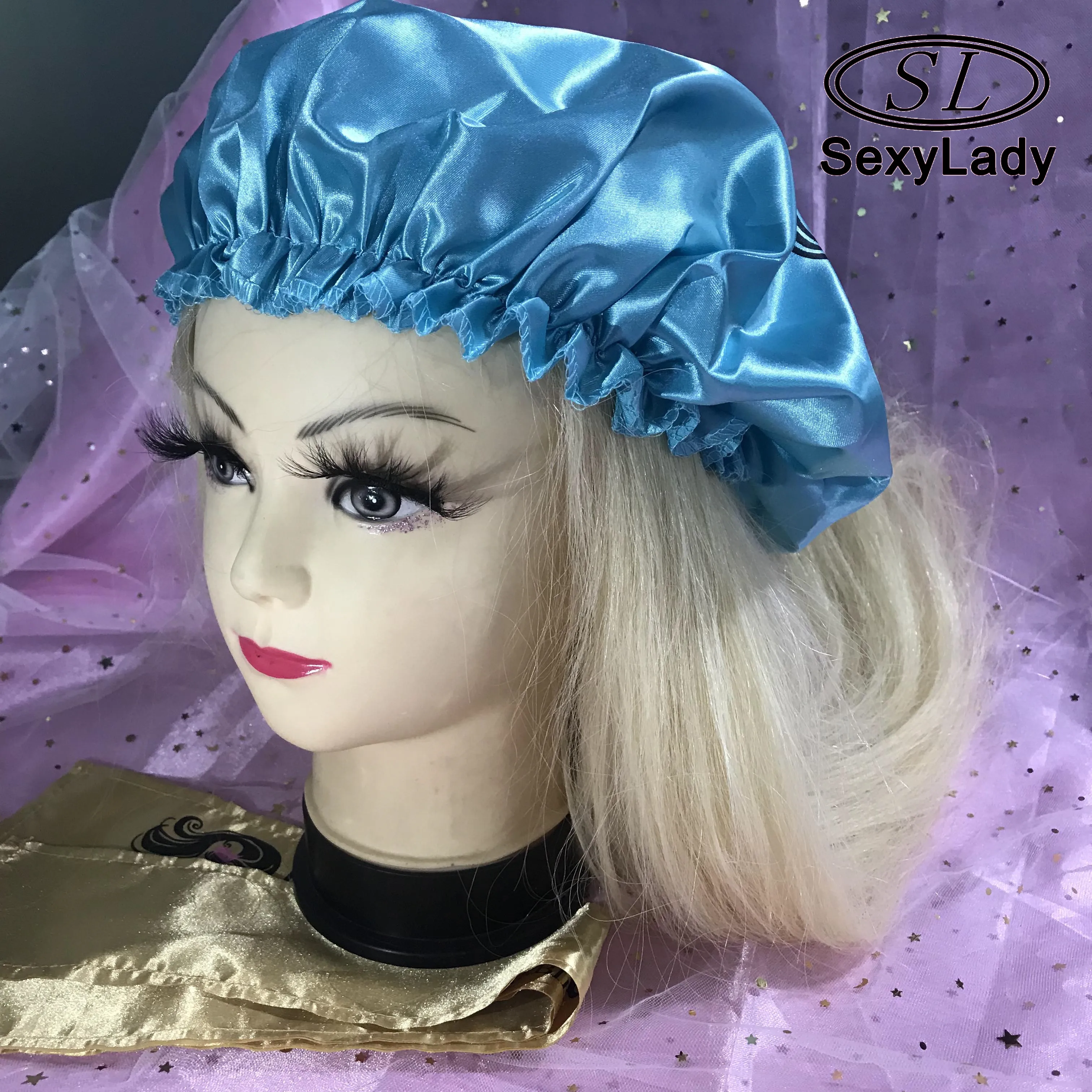 Wholesale Custom Satin Hair With Logo Free Design For