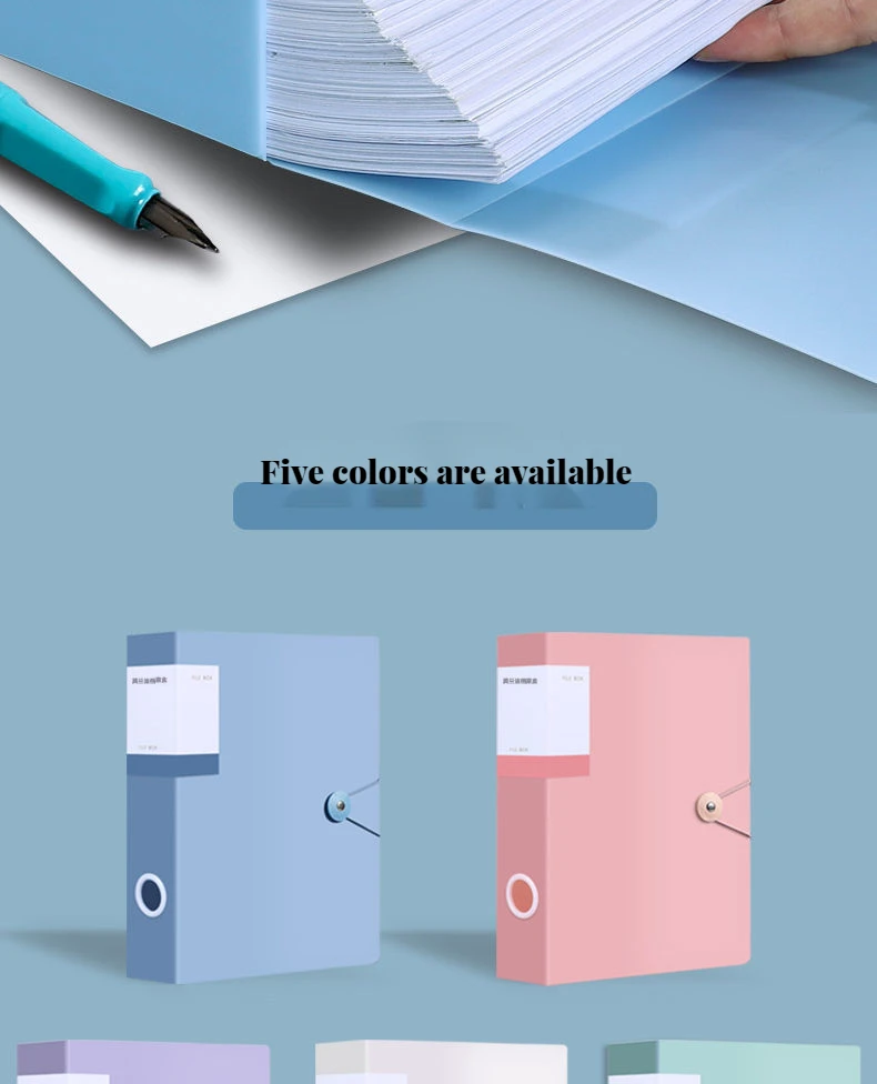 A4 Plastic File Box Thickened Data Box Office Bill Storage Box Folder