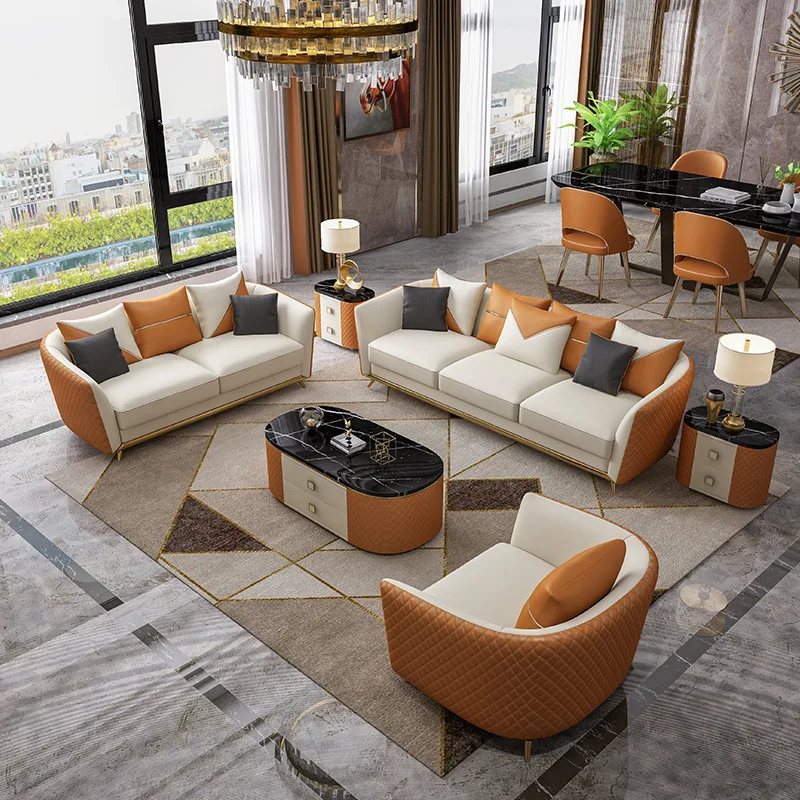 Sofá Ligero De Lujo Para Apartamento,Nuevo Modo,Sofá Grande Y Pequeño,Con Combinación De Post