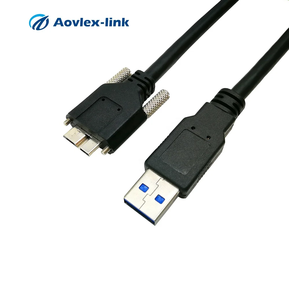 Usb 3.0 Type A To Micro B Male Cable With Double Screw Lock Industrial ...