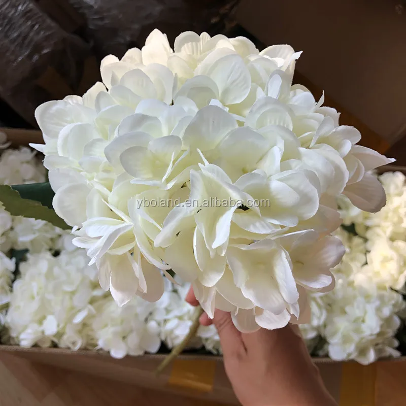 G147 Wholesale High Quality Faux Hydrangea Flower Decor Bulk White Real
