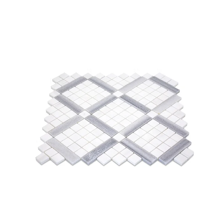 Moonight Modern Design Marmara Grey Acquabianca Marble Lattice Marble Mosaic For Home Decoration