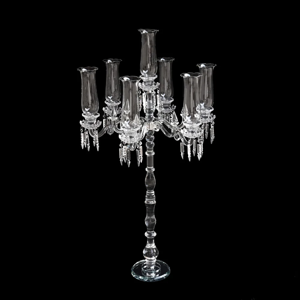 Glass Hurricane 7 Arms Crystal Wedding Candelabra Mhz0243 Buy Table Candelabra,Wedding