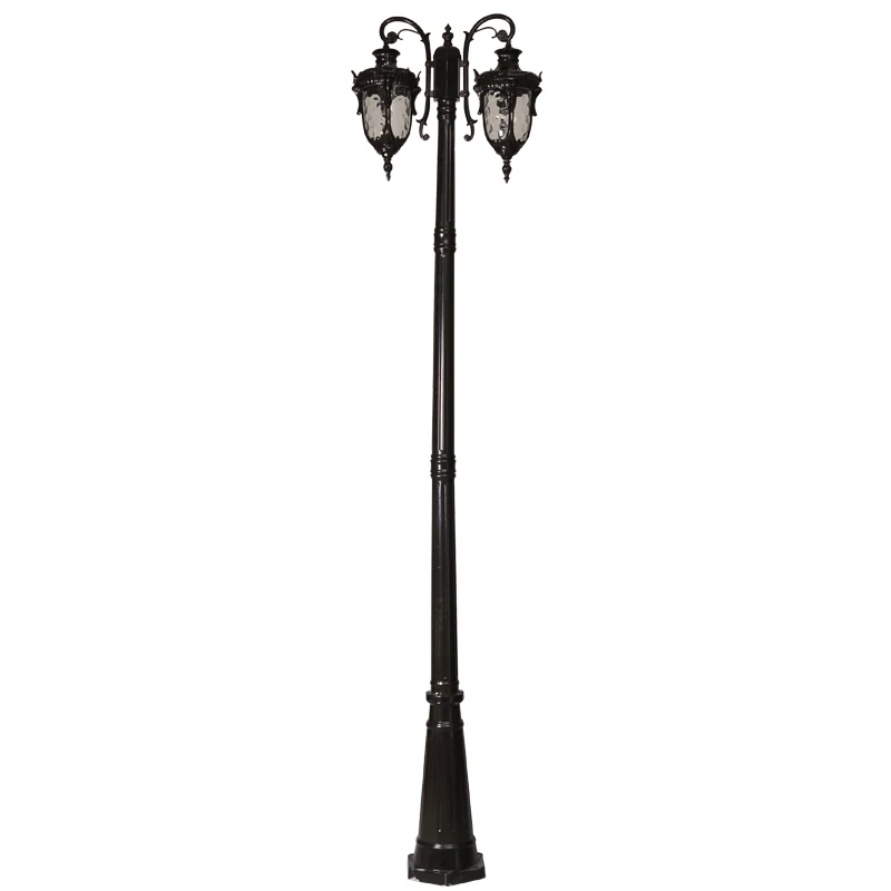 2m 3m height antique cast aluminum led garden post with lamp on top garden light