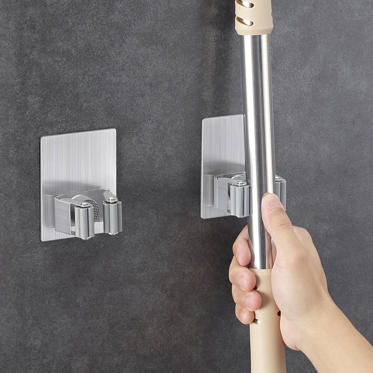 304 Stainless Steel Mop Handle Holder Wall Mount Household Mop Handle Holder Reusable Tool