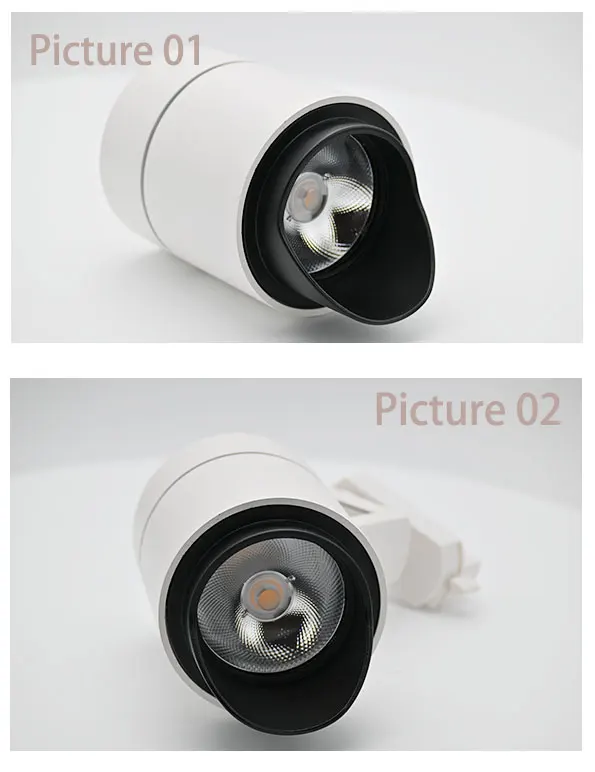 New Modern LED  Track Light 15W 20W  Cover Aluminum Body COB CCC CE RoHS IP20 Adjustable Angle Hight Quality White+Black Light