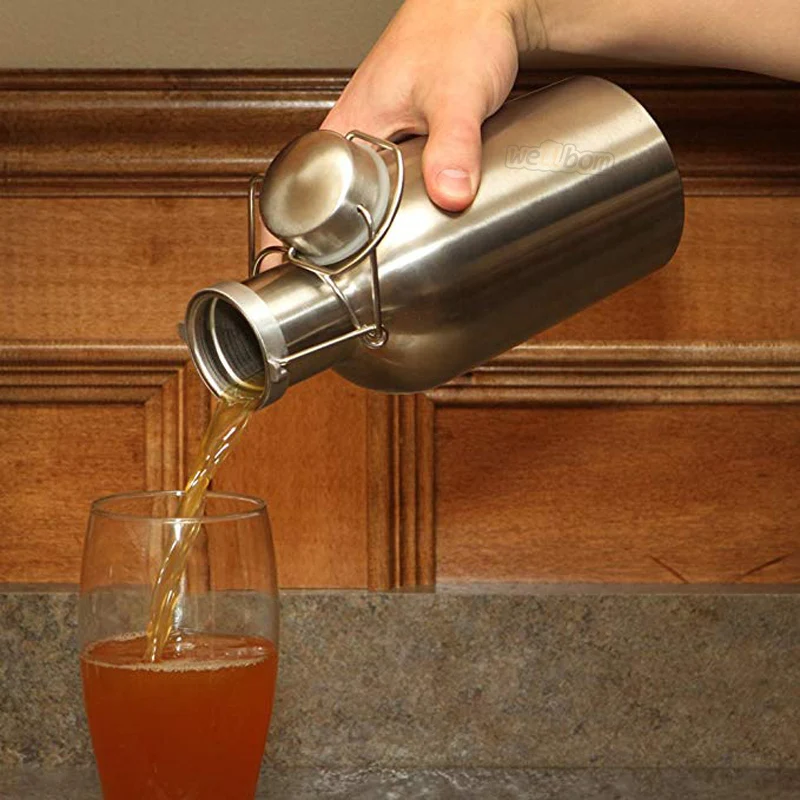 Stainless Steel 304 Beer Keg Growler 32oz & 64oz Vacuum Insulated Beer