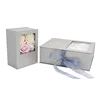 Silver Color Ribbon Closure Flower Box for Jewelry Display