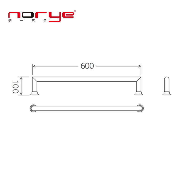 Norye Quality Single Bar Heated Towel Rail for Bathroom
