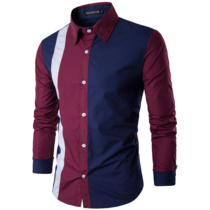 Camicia spici formale casual maschile a manica slim fit camicie in moda coreano tops coseding uomini wear839_voghion.com