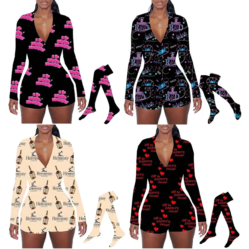 

2021 New henesy Pajama Onesie with Matching Socks