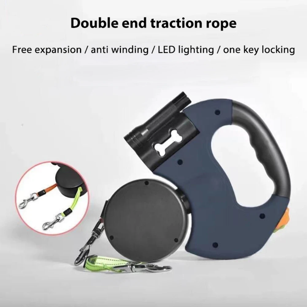 Retractable Waterproof Automatic Extendable Double Pet Dog Training