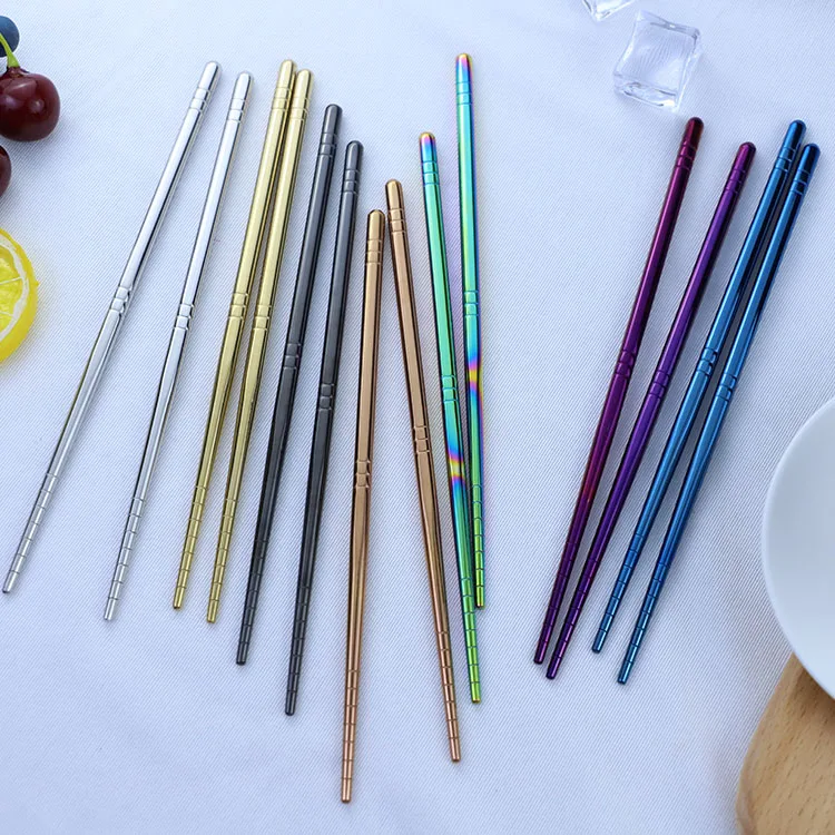 
Wholesale High Quality Colorful Stainless Steel 304 Titanium Chopsticks 