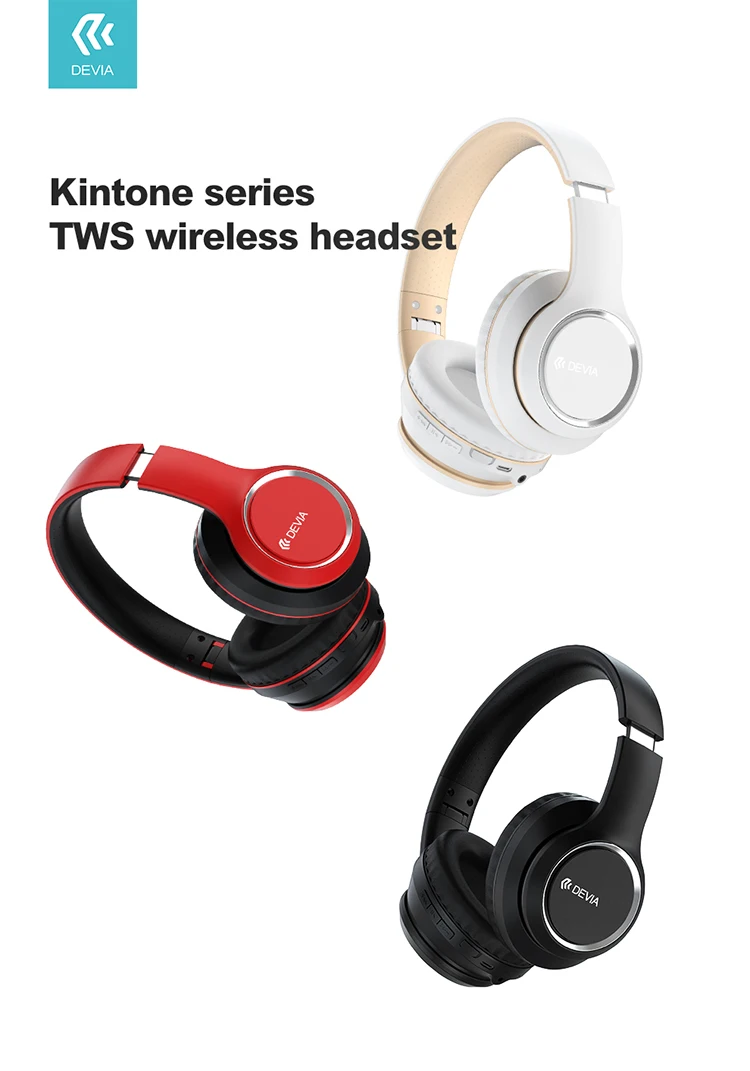 Devia foldable wireless studio headset headphones handsfree wireless headphone - ANKUX.COM
