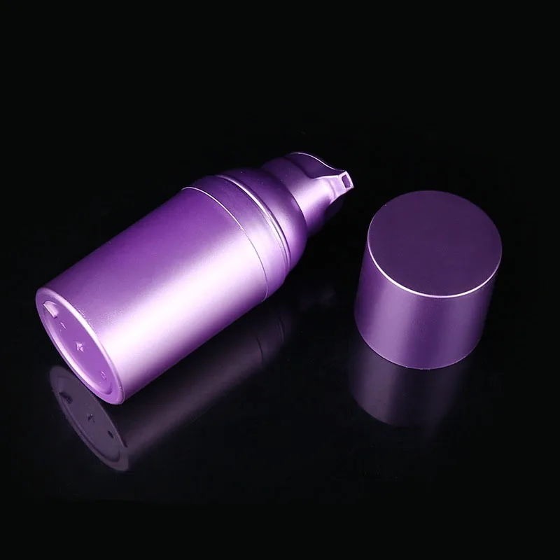 Purple Plastic PP Plating Cosmetic Airless Pump Bottles