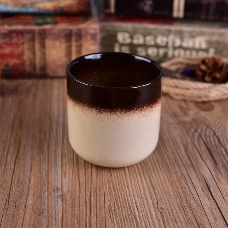400ml Brown ceramic jar for candle making wholesales