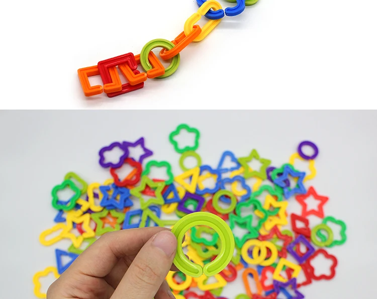 Hot Sell Cheap Educational Plastic Chain Link Toy,Lacing Chain Toys