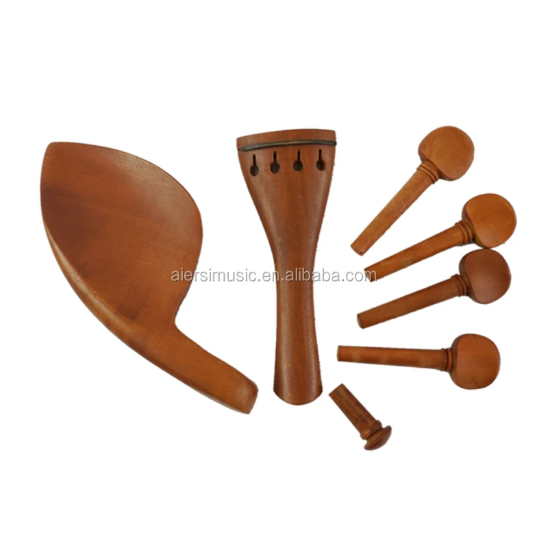 Hochwertige handgefertigte, glänzende rotbraune Vollholz-Violine mit Etui und Bogen, Musikinstrument für den Unterricht. – Detail 6