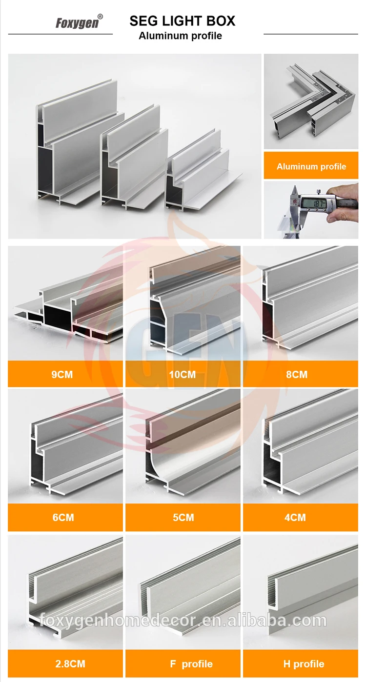 frameless led light box frame profile for fabric