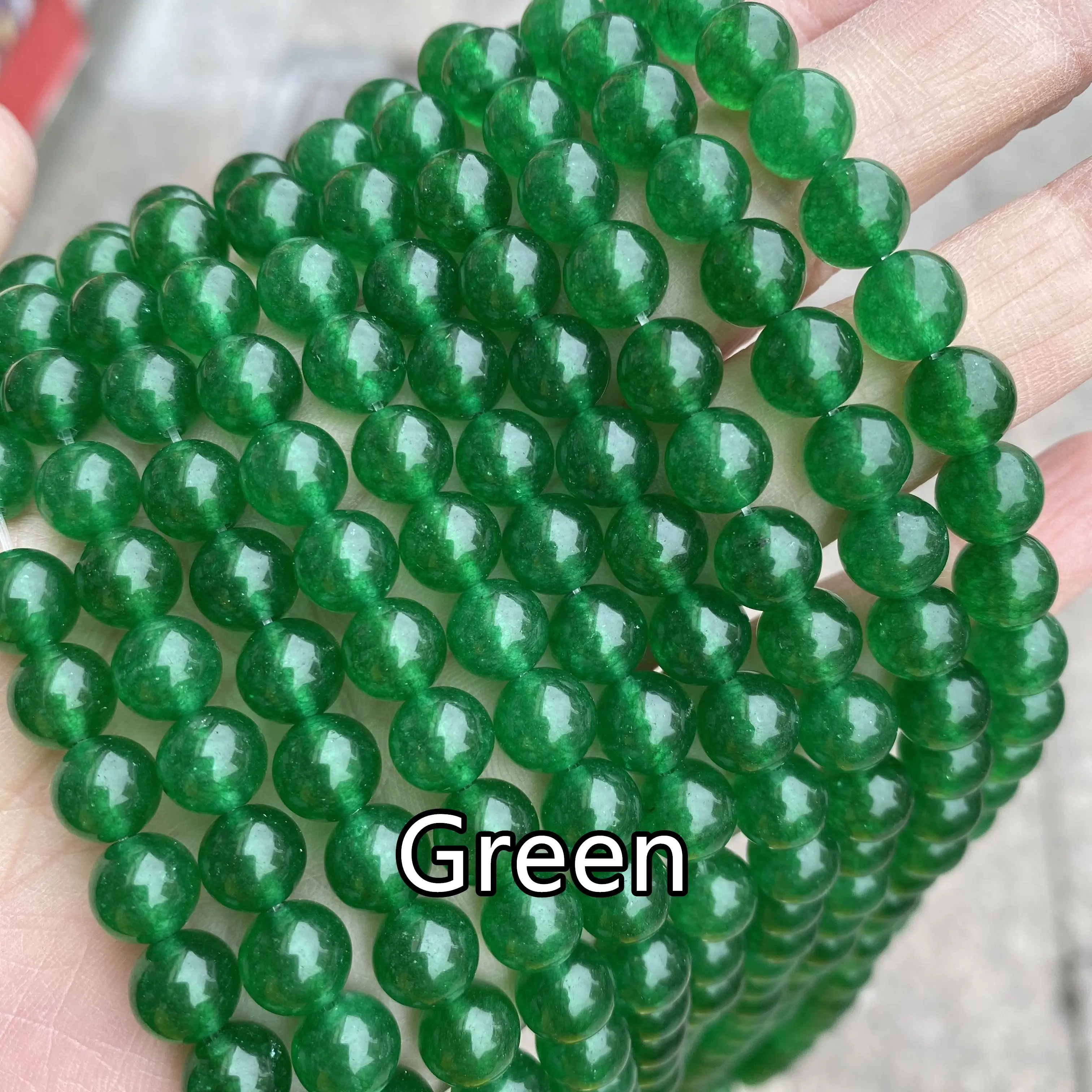 Gemstone Beads Stone Beads Wholesale 6 / 8 / 10 mm To Choose From DIY Bracelet Beads A-171 1 Full Strand Smooth Malay Jade Round Beads