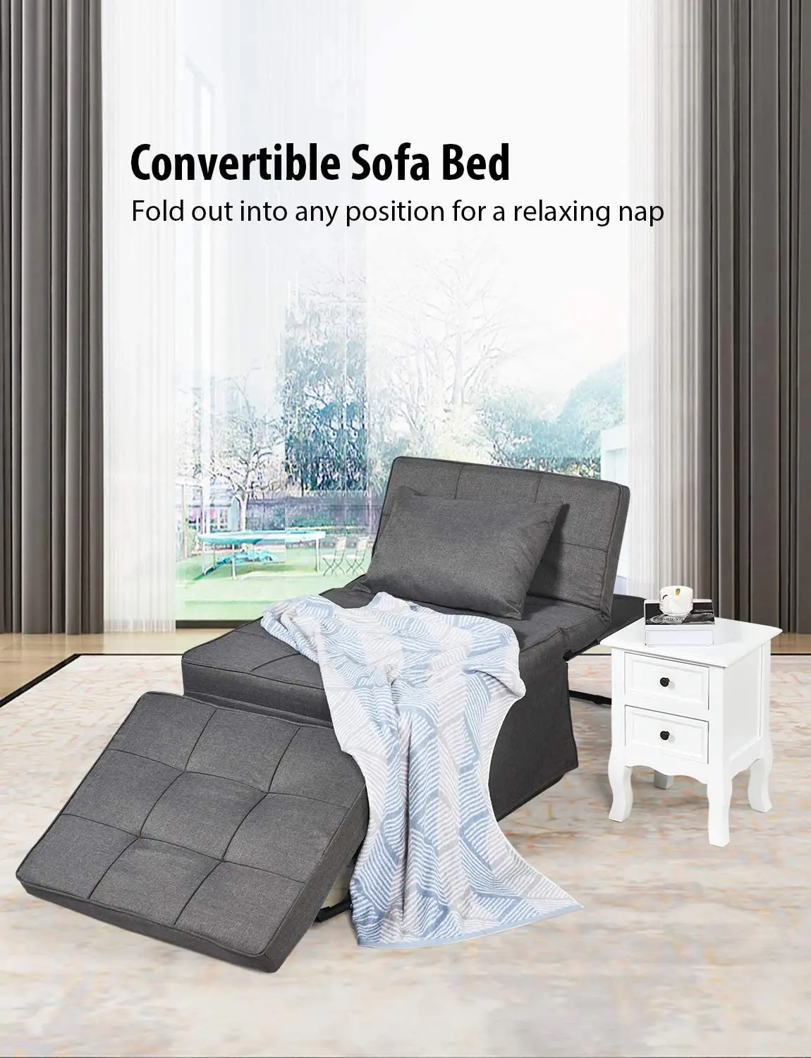 Modern Design Home Furniture Single Double Space Saving Foldable Sofa