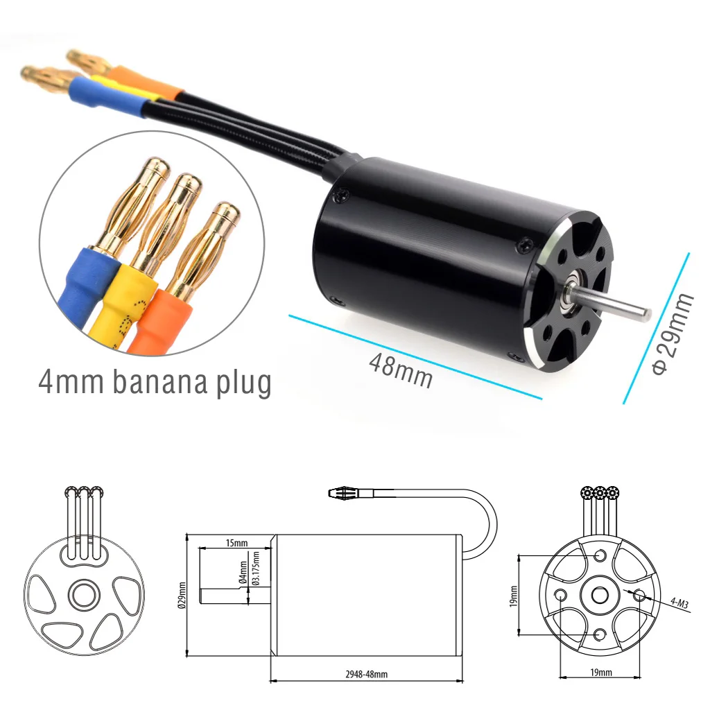 Rocket 2948 Rc boat brushless motor dc motor 1kw electric motors for boats radiocontrolled with 60000rpm