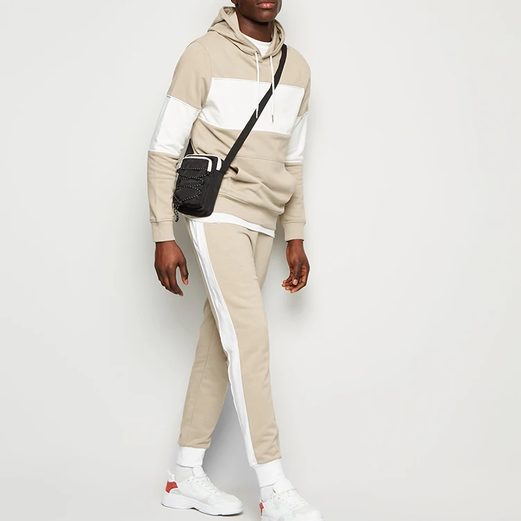 Stone Colour Block Piped Jogger 