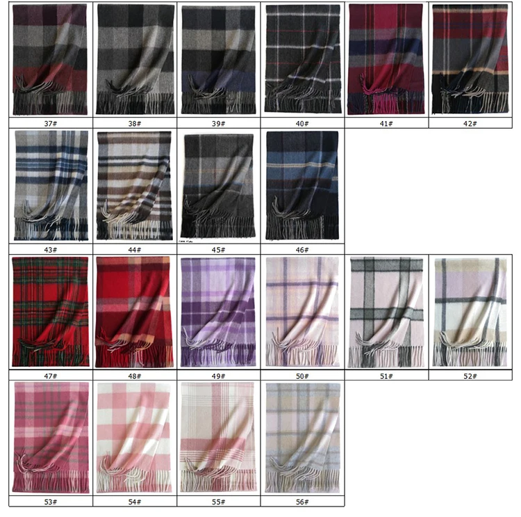 New Design Tartan Check thick Winter Men Pashmina Scarves100% Cashmere Scarf 