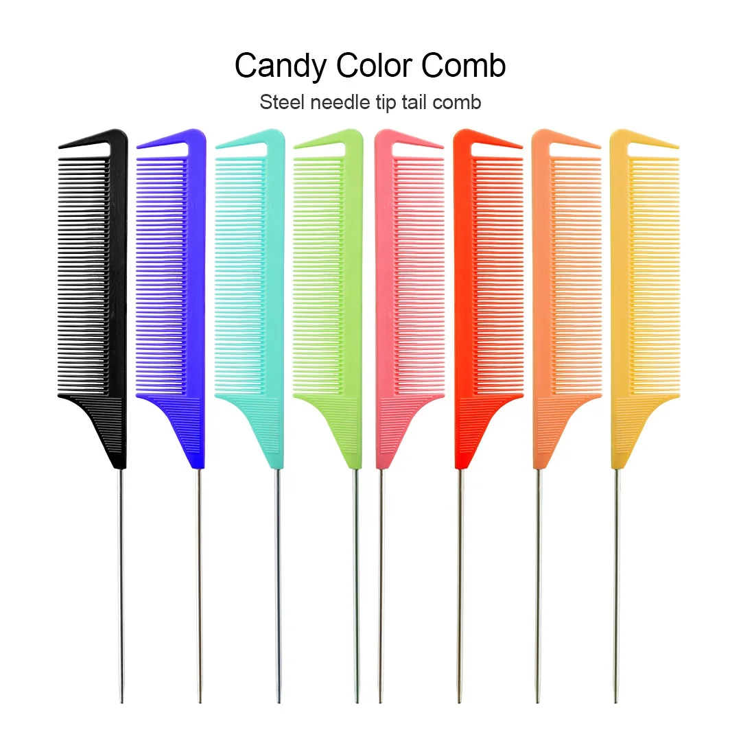 Custom Logo Wood Handle Professional Salon Teasing Comb Slim Line 