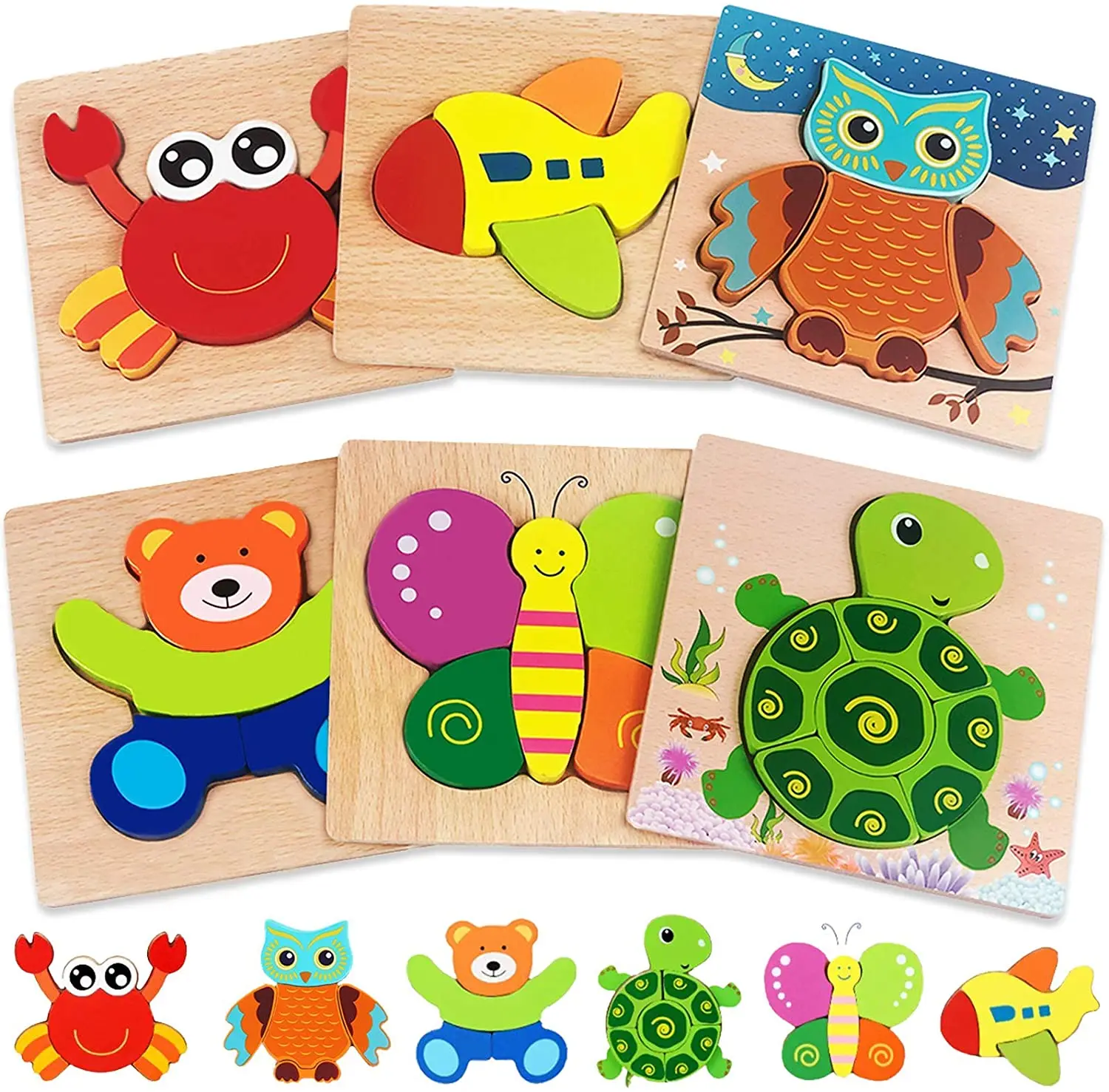 Amazon Hot Selling New Designs Wooden 3d Puzzles Montessori Game Toys  Children Wood Jigsaw Puzzle Educational Toys - Buy Wooden Puzzle Toy,Wooden  Animal Puzzle,Cartoon Puzzles Product on 
