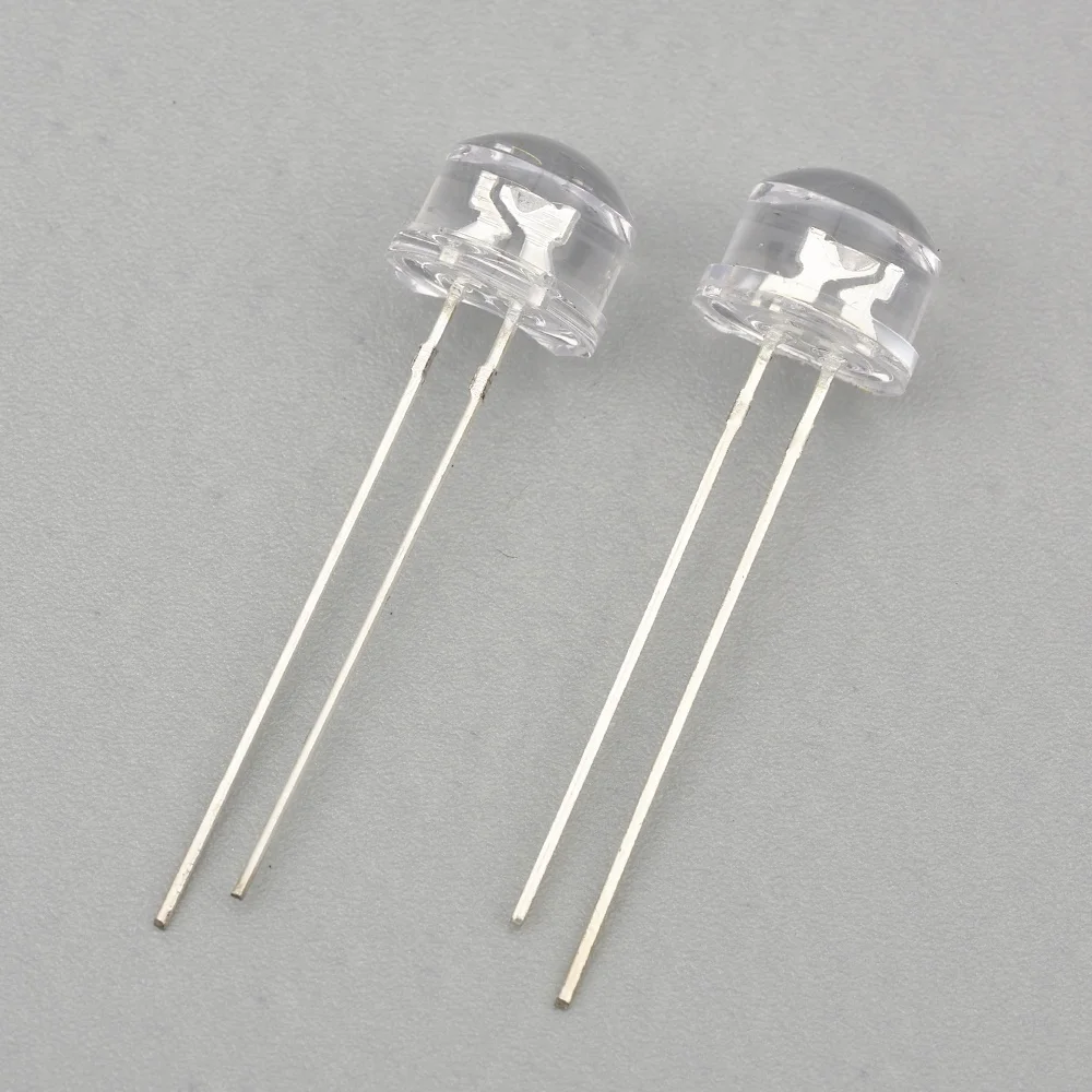 KENTO New 1000 pcs White 8 mm Clear Lens Straw Hat LED Diode