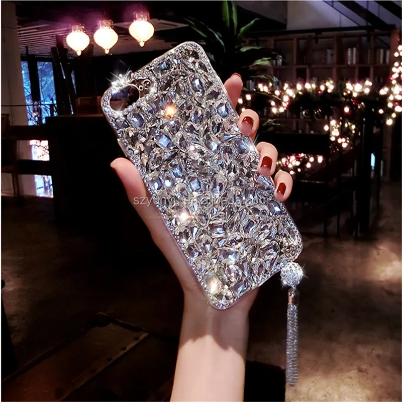 Luxury glitter bling Jewelled Rhinestone Crystal Diamond Soft Back Free Sample Phone Case Cover For iPhone X 6s 7 8 Plus 5 SE XR