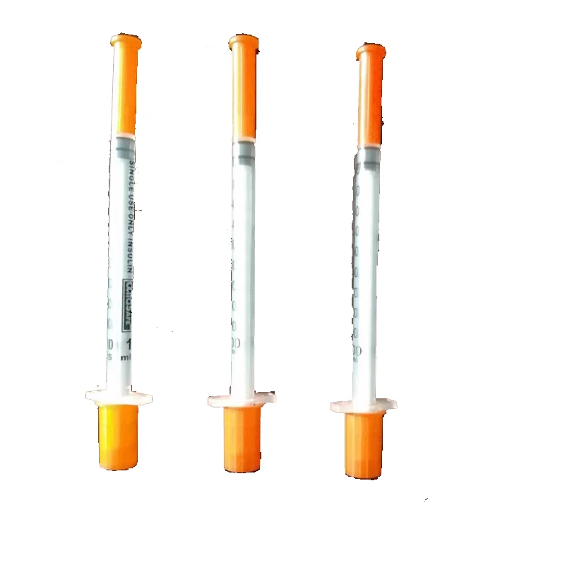 
Disposable orange sterile insulin syringe made in China 