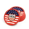 USA FLAG Non Slip Heat Insulation Round Silicone Coaster