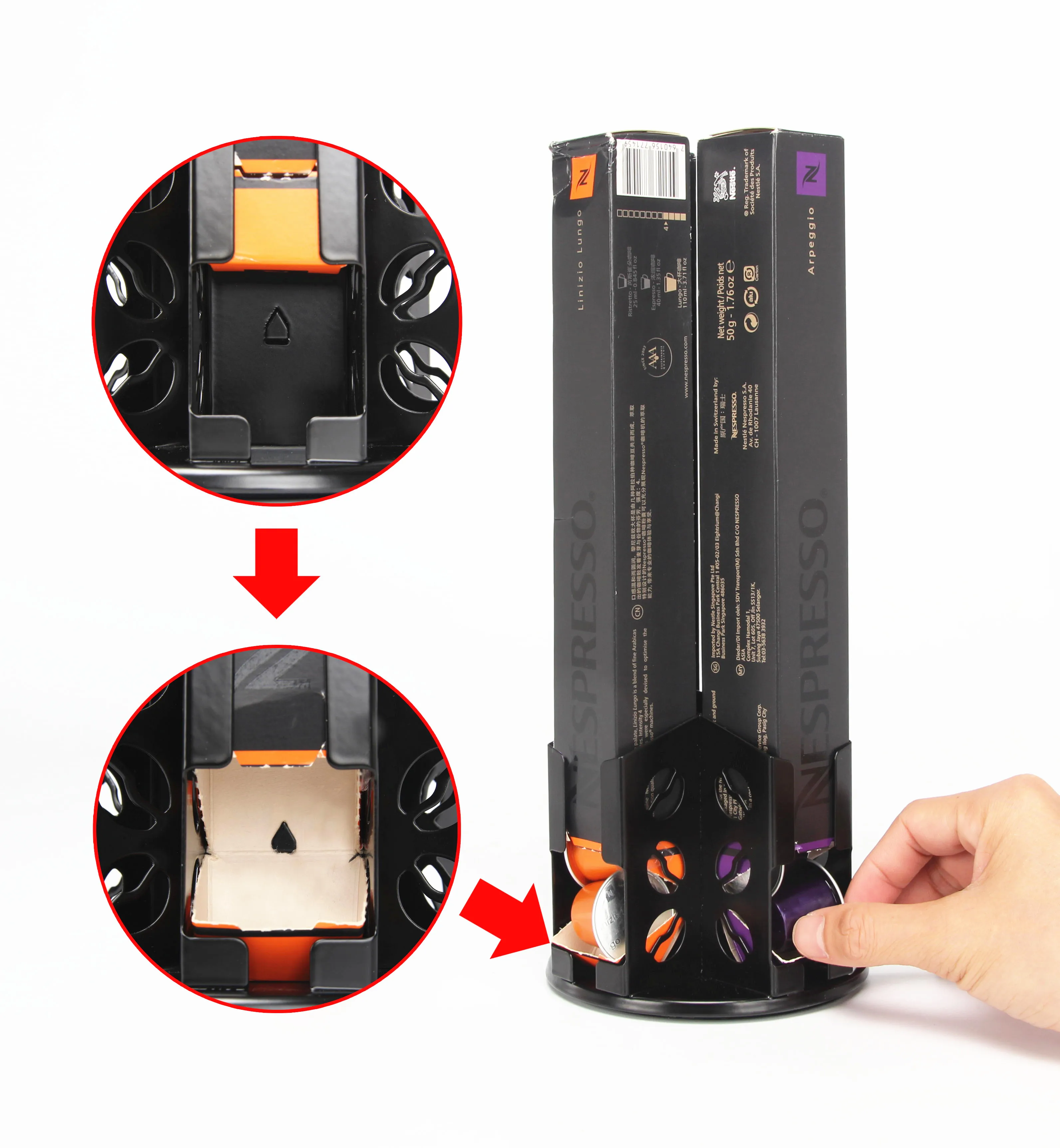 High Quality Elegant Rotating 4 Boxes Nespresso Coffee Capsule Pod Holder Buy Nespresso Coffee Capsule Holder High Quality Black Powder Coating Coffee Pod Holder Elegant Coffee Capsule Holder Product On Alibaba Com