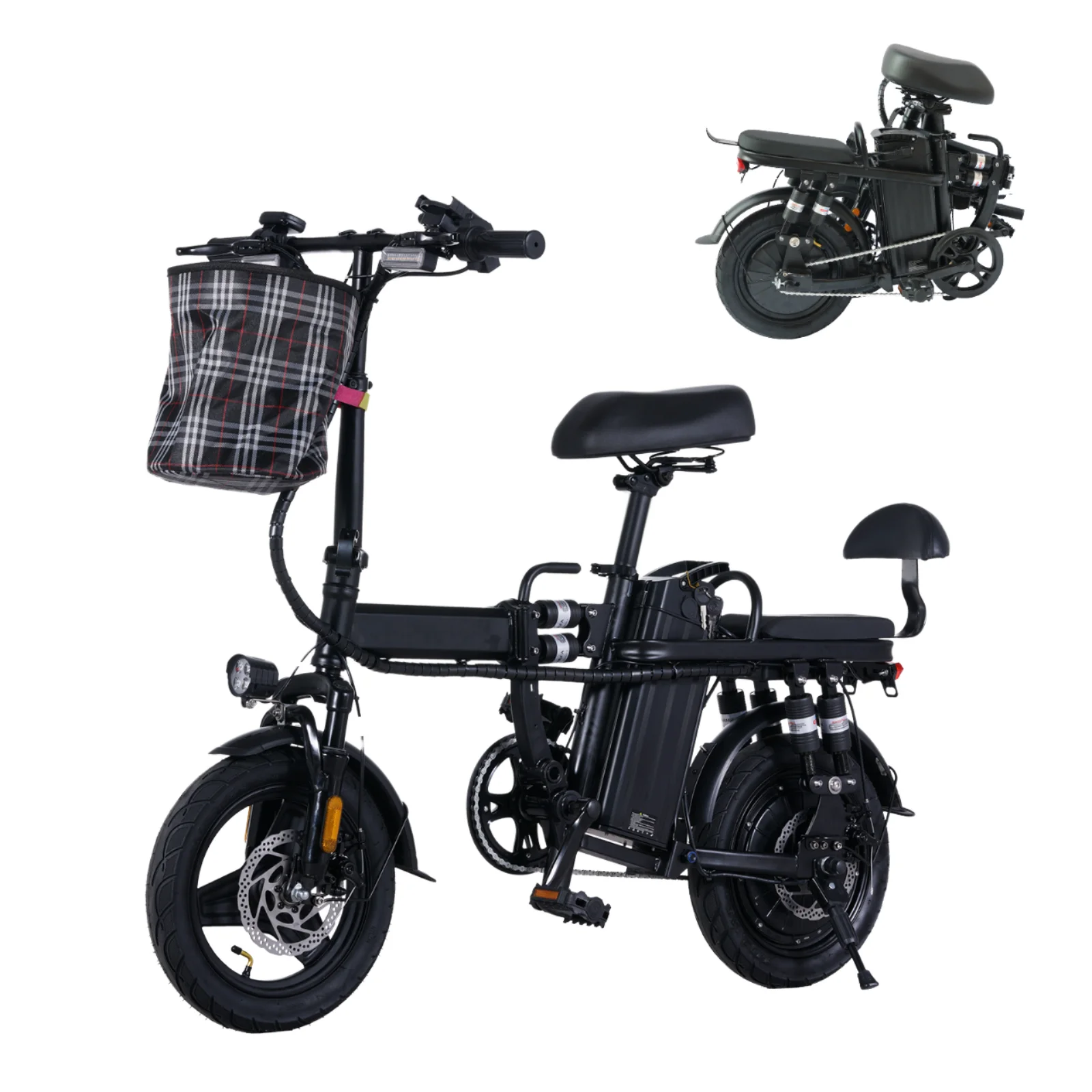 electric bicycle stocks USA Stocks 48V Mini Electric Bicycle 14 Inch Foldable City Bike with 500W  Motor Power and 15ah Lithium Battery for Adults