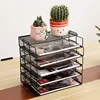 Stacking Desktop and Mailroom Letter File Holder Metal Literature Magazine Organizer Document Tray