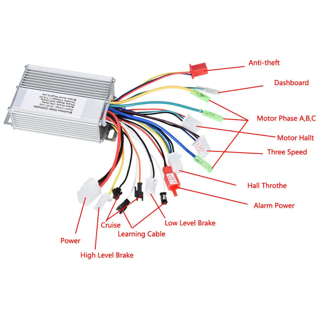 36V/48V 350W Electric Bicycle E-bike Scooter Brushless DC Motor Controller NEW 