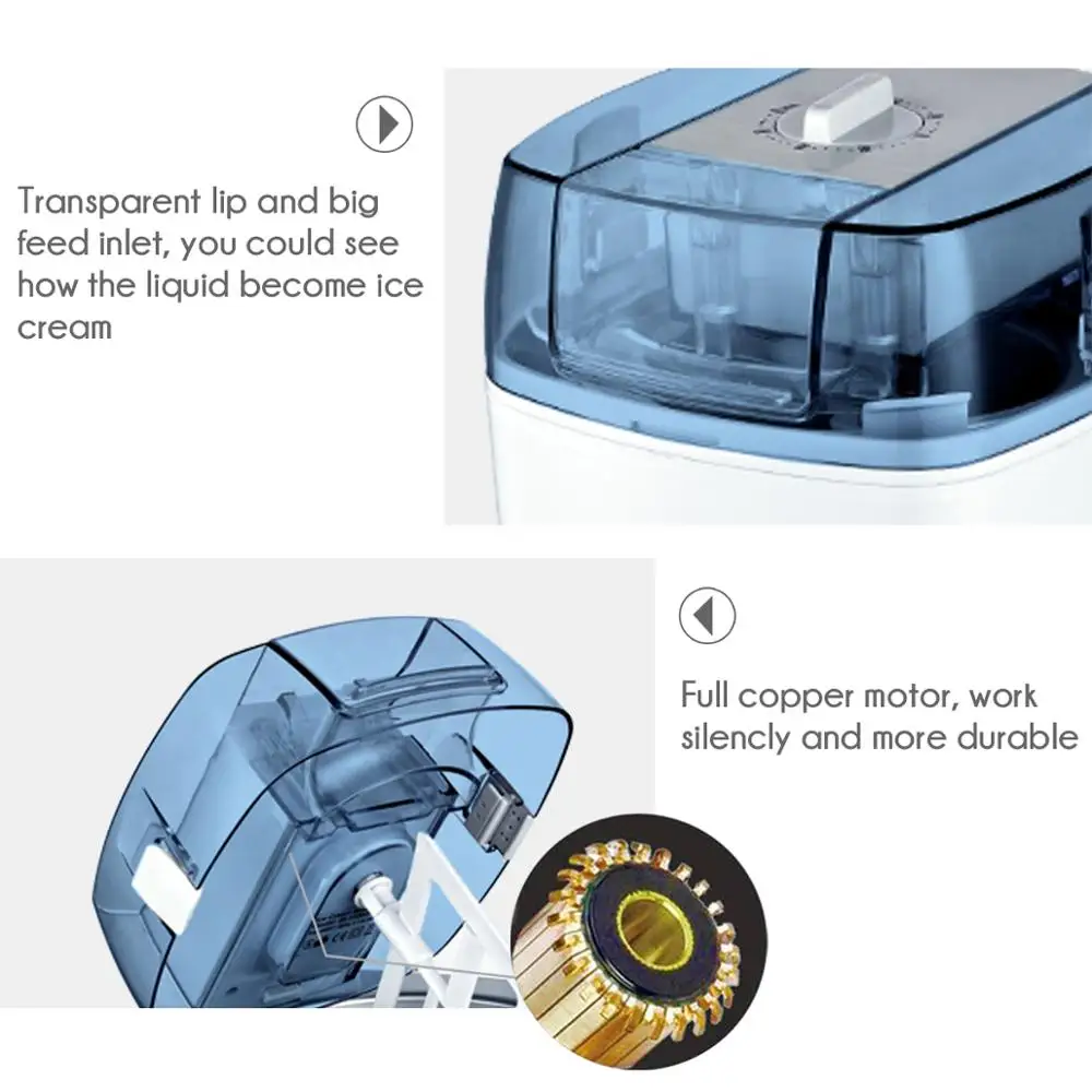 Kidy New Pattern Home Gelato Small Ice Cream Maker Machine 1.5l Home