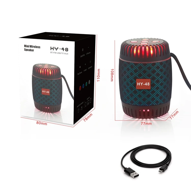 HY-48 Bluetooth Speaker 5W Heavy Bass Column Subwoofer Portable Wireless Loudspeaker Stereo Waterproof with Power Bank - ANKUX.COM